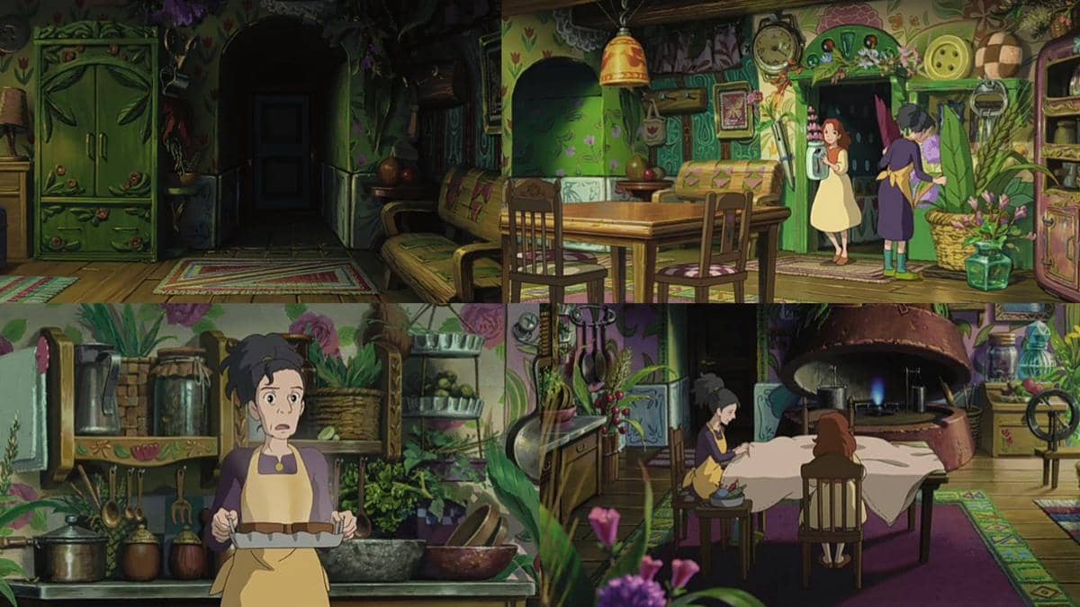 kolase ruang utama di rumah Arrietty dalam film The Secret World of Arrietty