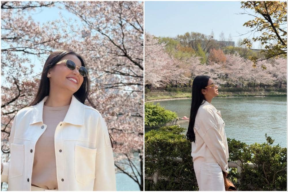 7 Potret Yunita Siregar Menikmati Sakura di Seoul, Begitu Berkesan!