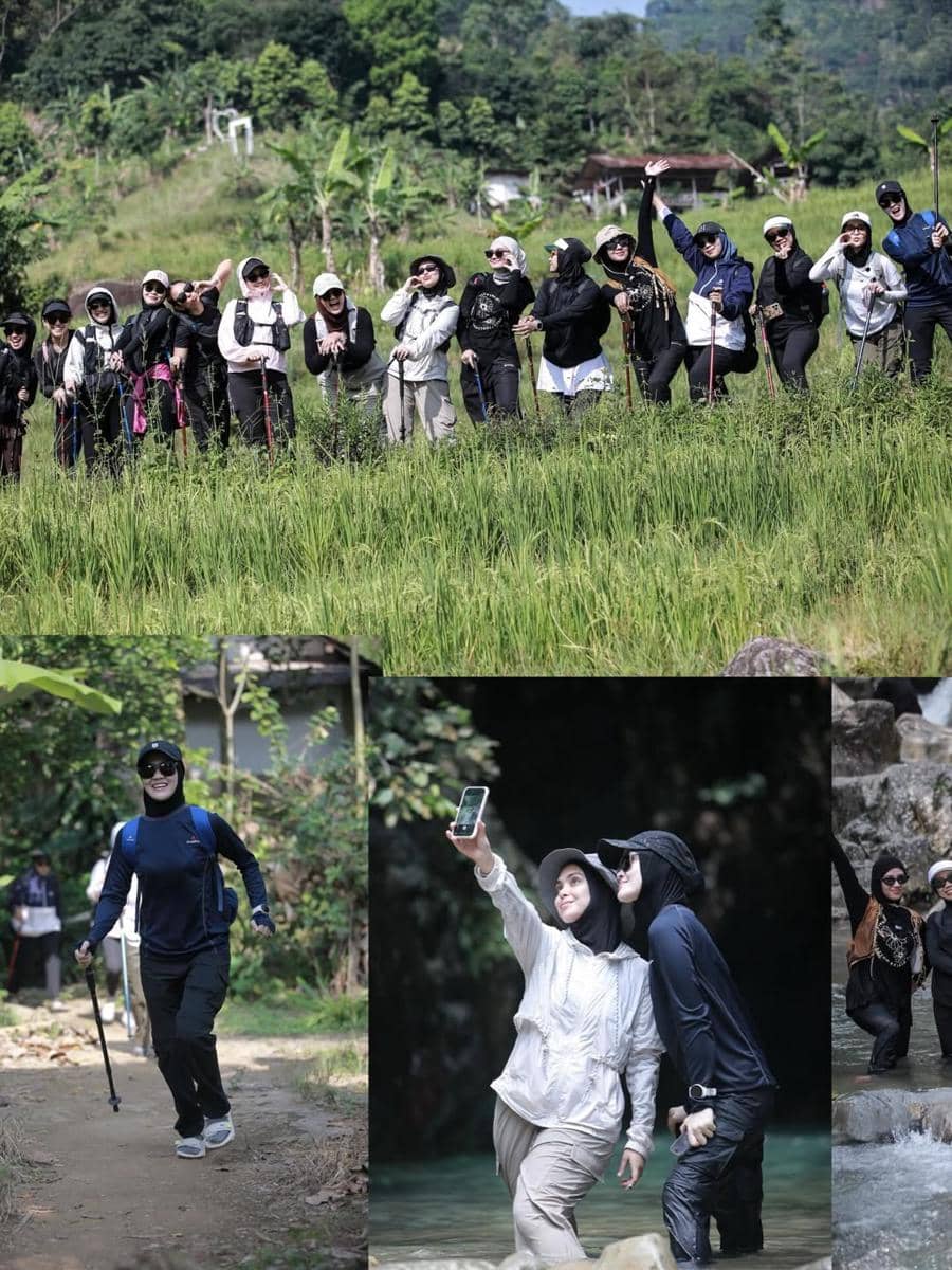 Henny Rahman trekking ke curug