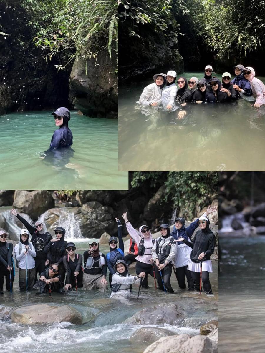 Henny Rahman trekking ke curug
