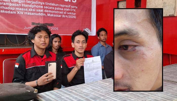 Massa Aksi Solidaritas Andrie Yunus di Makassar Dipukuli-Hp Dirampas