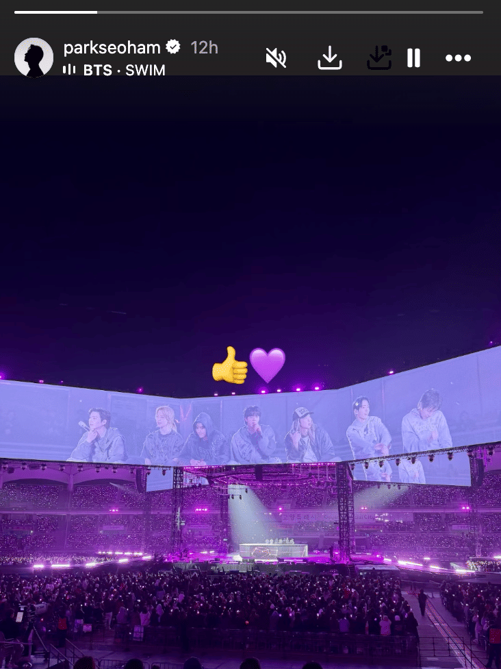 Park Seo Ham di konser ARIRANG BTS (instagram.com/parkseoham)