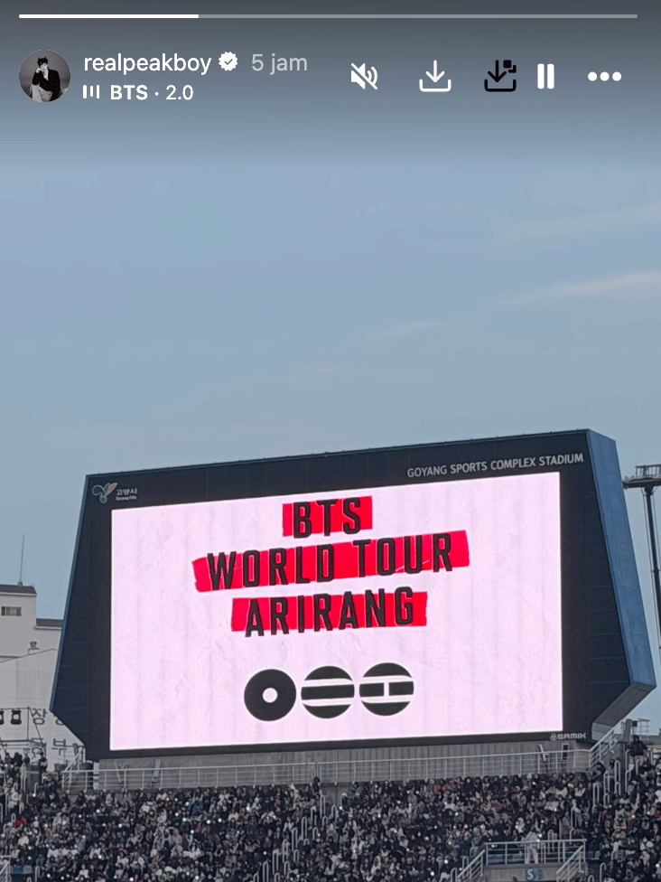 Peakboy di konser ARIRANG BTS (instagram.com/realpeakboy)