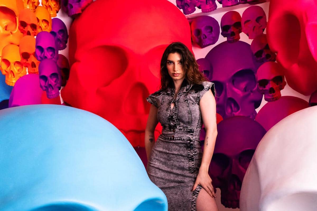 ilustrasi cutting denim dress