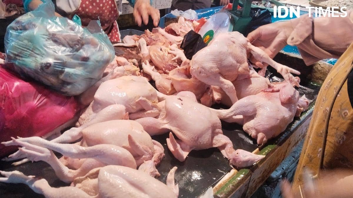 Pedagang ayam di pasar (IDN Times/Feny Maulia Agustin)