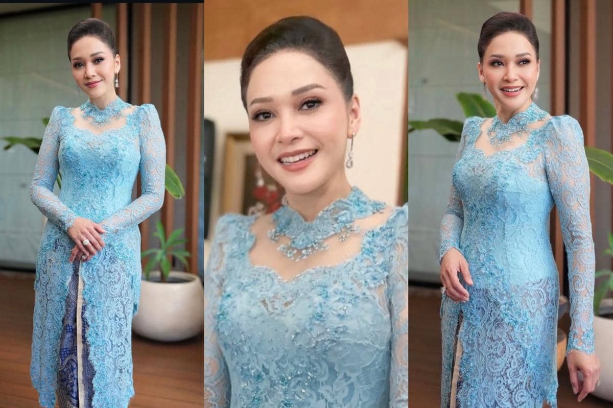 7 Gaya Kebaya dan Makeup Maia Estianty di Pernikahan Tante, Aura Sultan