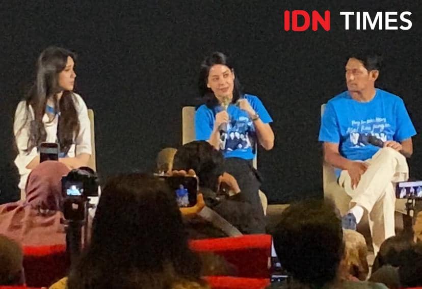 press conference peluncuran poster dan trailer Yang Lain Boleh Hilang Asal Kau Jangan di XXI Plaza Senayan, Senin (13/4/2026)