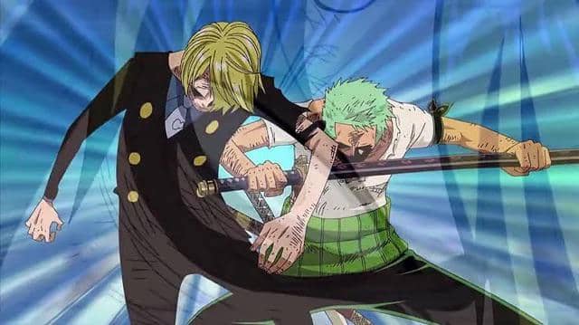 Zoro memukul Sanji di Thriller Bark