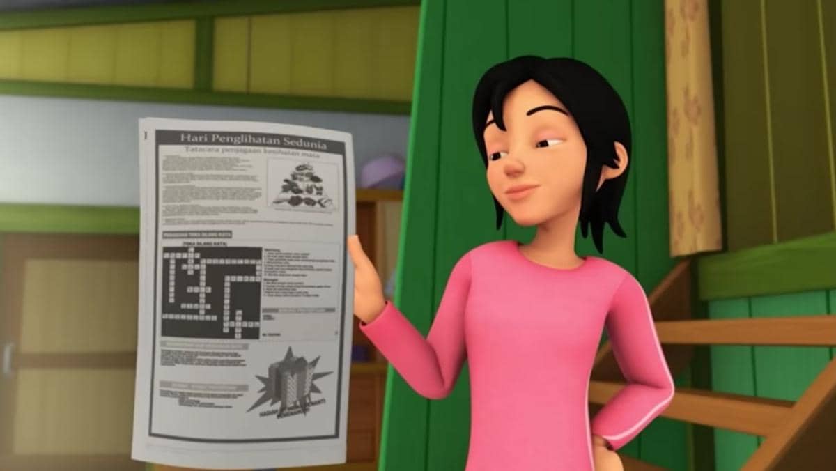 Kak Ros mengisi teka-teki silang