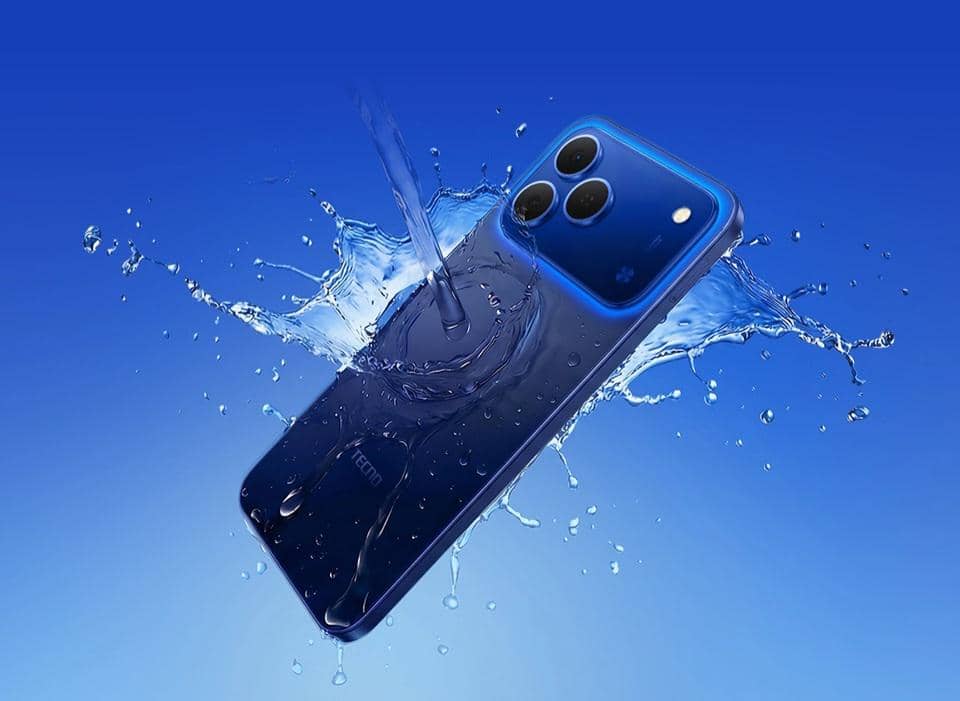 ilustrasi TECNO Spark 50 4G yang tahan air 
