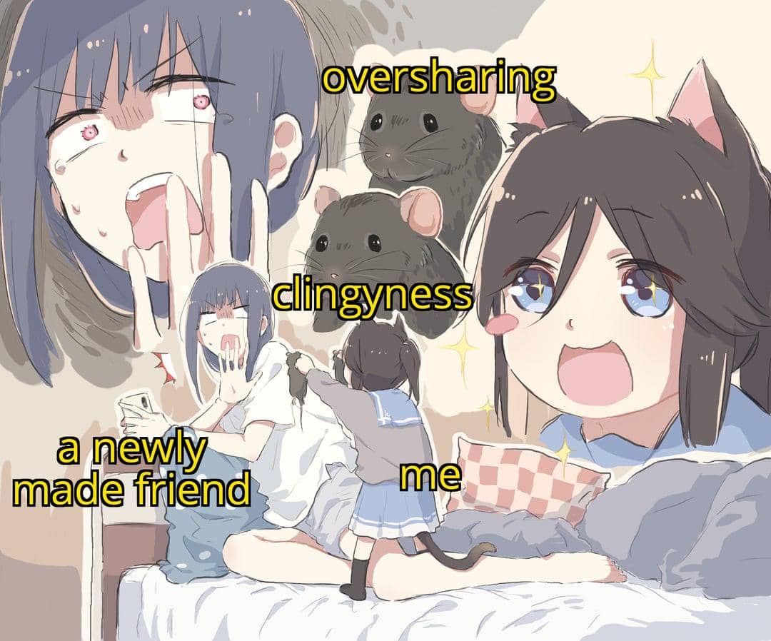 meme anime tentang oversharing