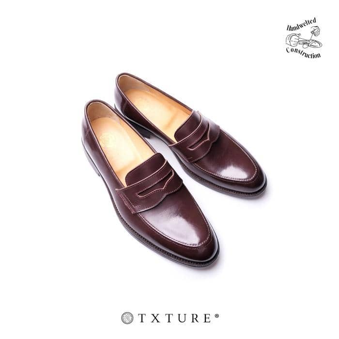 TXTURE Penny Loafers Shoes Burgundy 