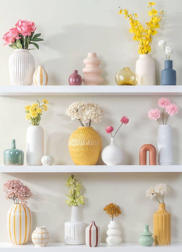 ilustrasi ruang tamu ala musim semi 