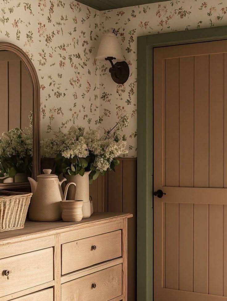 ilustrasi ruang tamu ala musim semi 