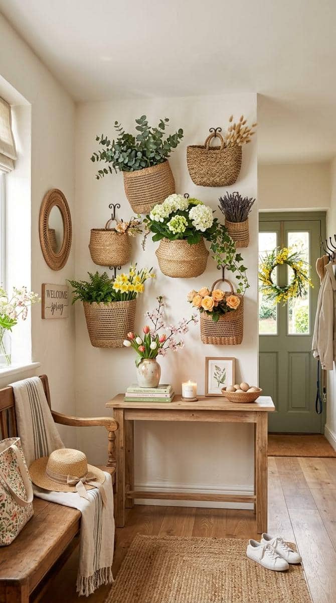 ilustrasi ruang tamu ala musim semi 