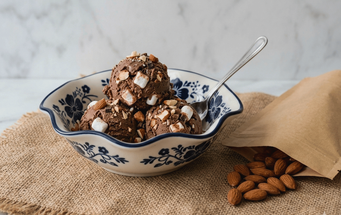 ilustrasi rocky road ice cream