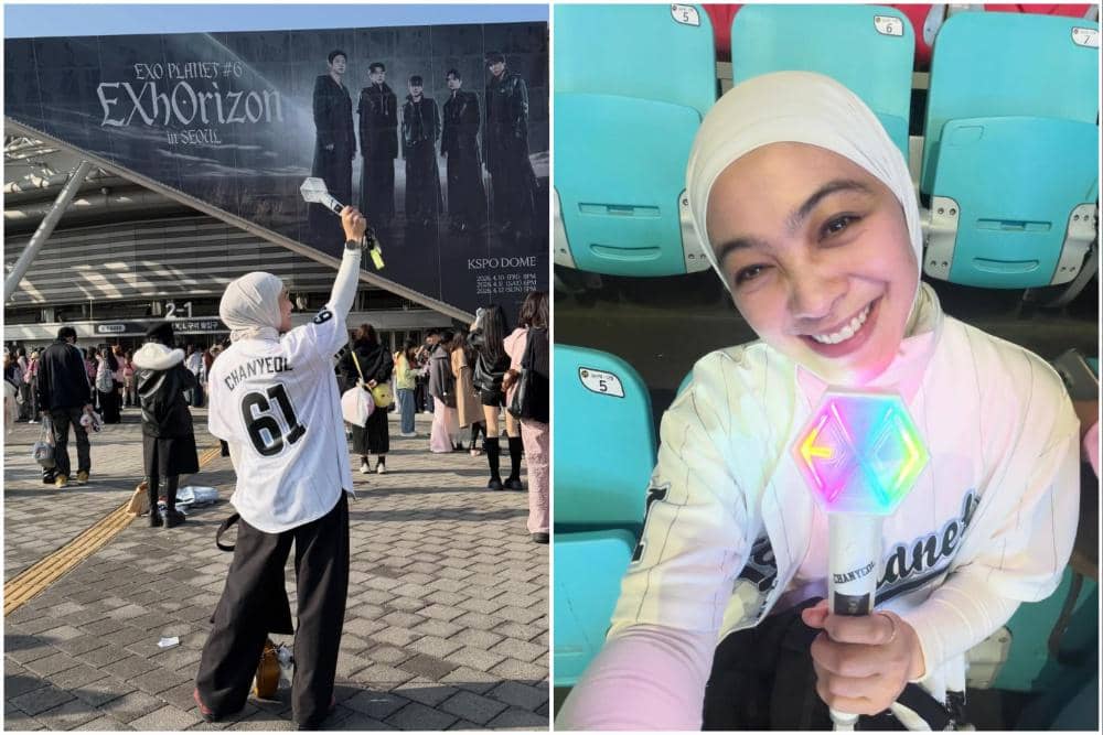 10 Potret Dian Ayu Nonton Konser EXO di Seoul, Happy Lihat Idola!