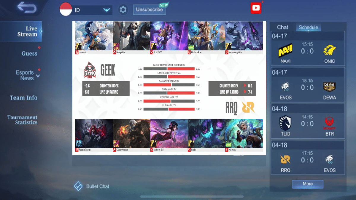 komposisi draft RRQ terlihat kurang kuat di late game