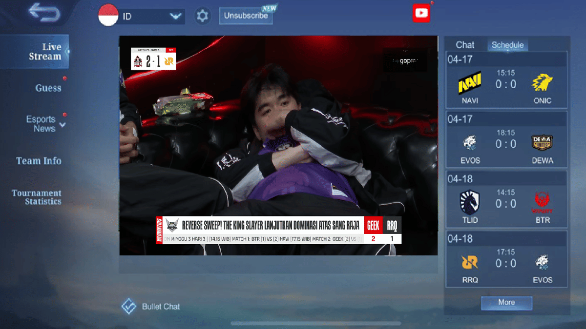 punggawa RRQ tampak lemas setelah kalah dari GEEK