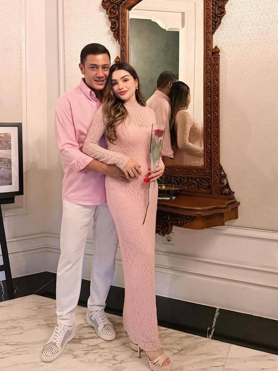 ootd couple Teuku Rafly Pasya dan Nourah Sheivirah