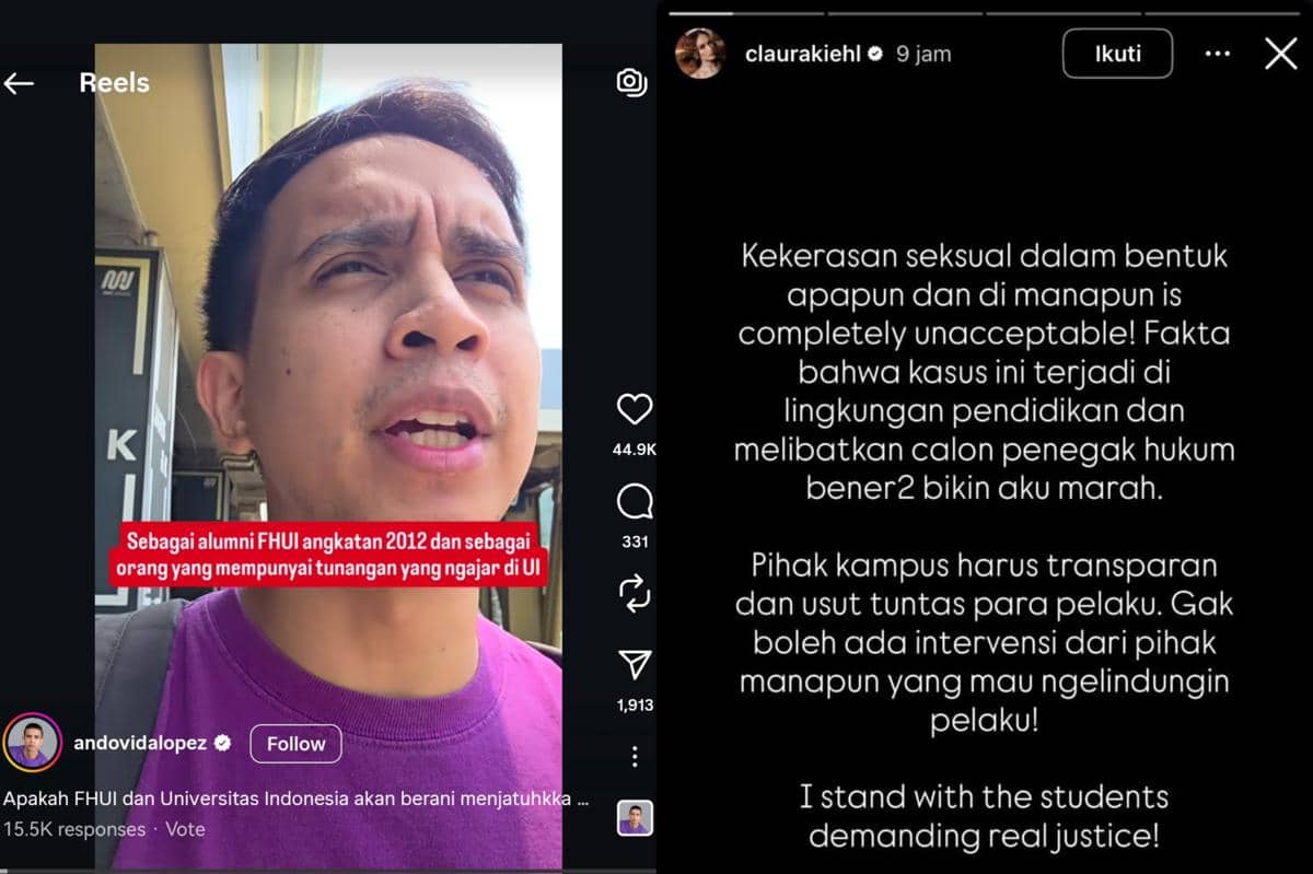 Sederet Artis Kecam Dugaan Pelecehan Seksual oleh 16 Mahasiswa FH UI