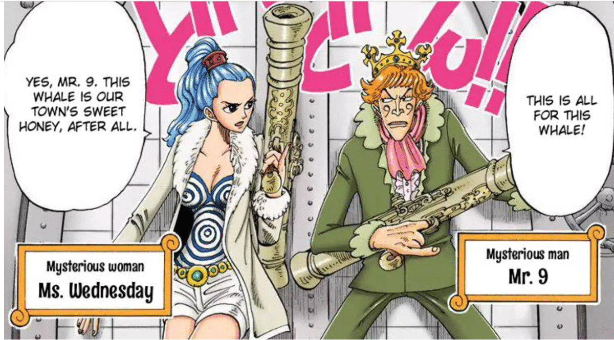 Miss Wednesday dan Mr. 9. (Dok. Eiichiro Oda, Shueisha, Toei Animation/One Piece)
