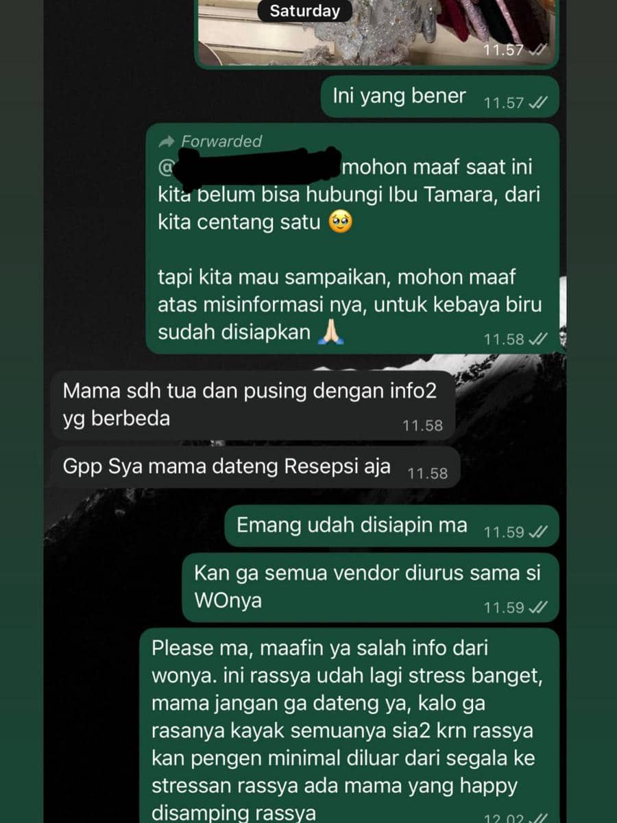 chat Teuku Rassya kepada Tamara Bleszynski