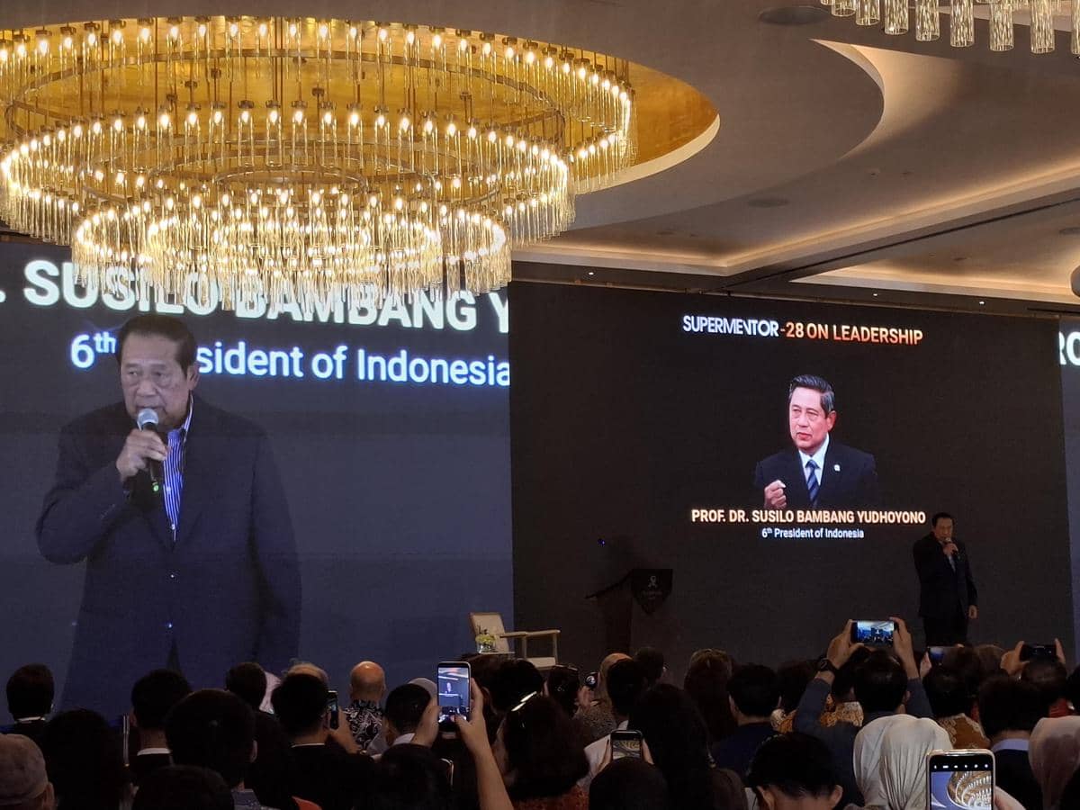 Presiden ke-6 RI Susilo Bambang Yudhoyono (SBY) dalam acara supermentor 28 di Jakarta. (IDN Times/Amir Faisol).