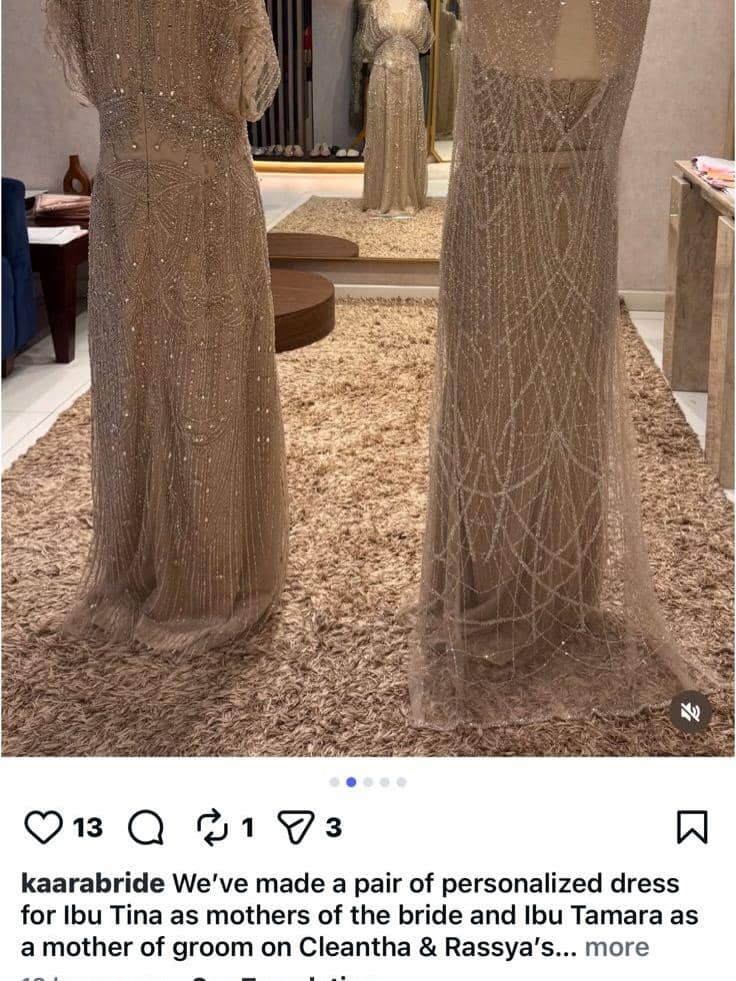 seragam Tamara Bleszynski yang sudah disiapkan Teuku Rassya untuk pernikahannya