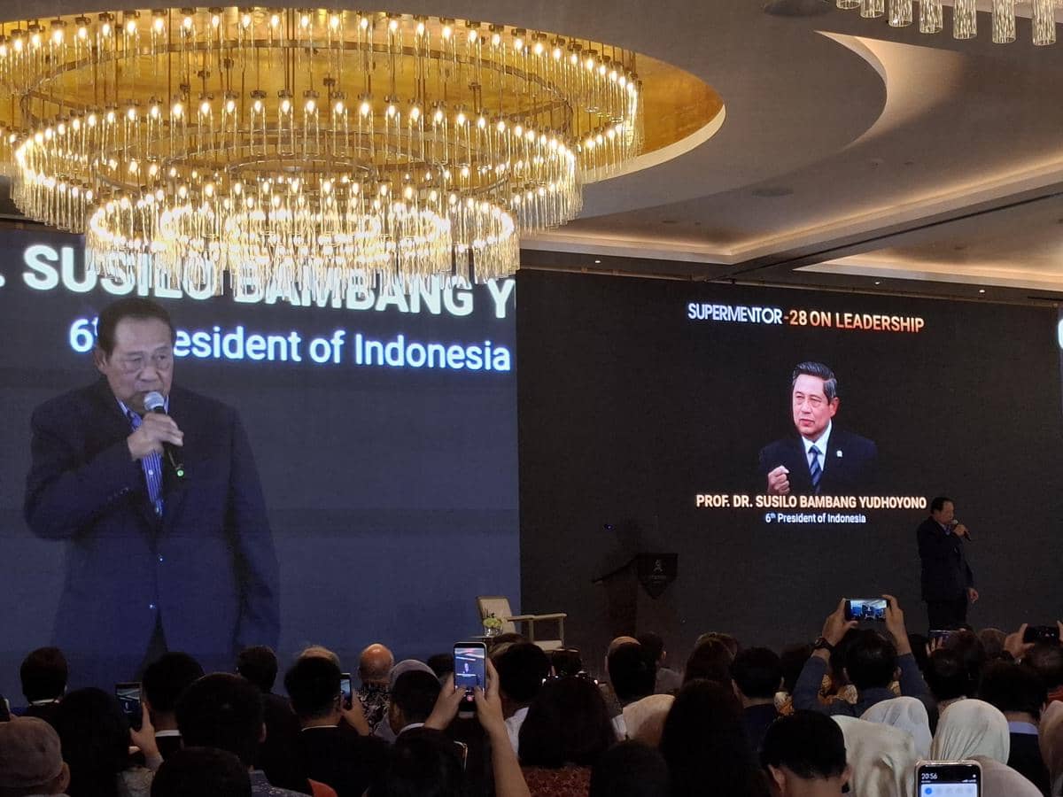 Presiden ke-6 RI Susilo Bambang Yudhoyono (SBY) dalam acara supermentor 28 di Jakarta. (IDN Times/Amir Faisol).