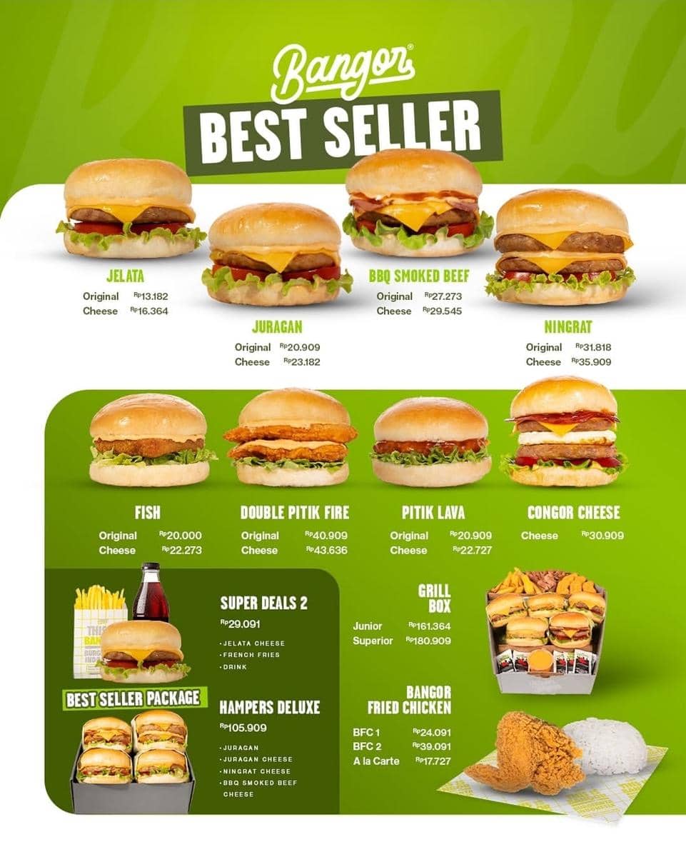 menu best seller Burger Bangor