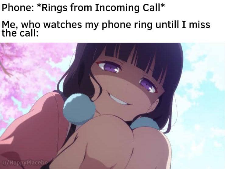 meme anime tentang panggilan telepon