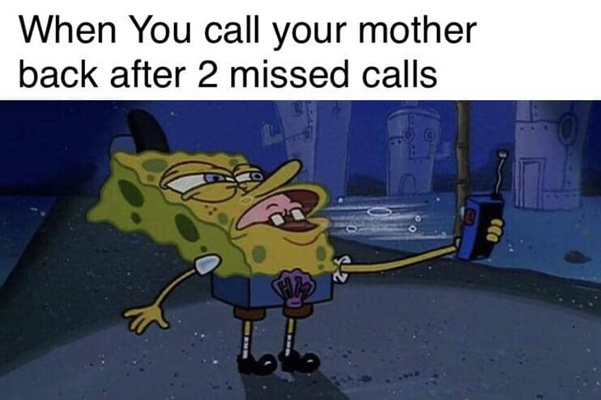 8 Meme SpongeBob tentang Panggilan Telepon, Banyak Missed Call