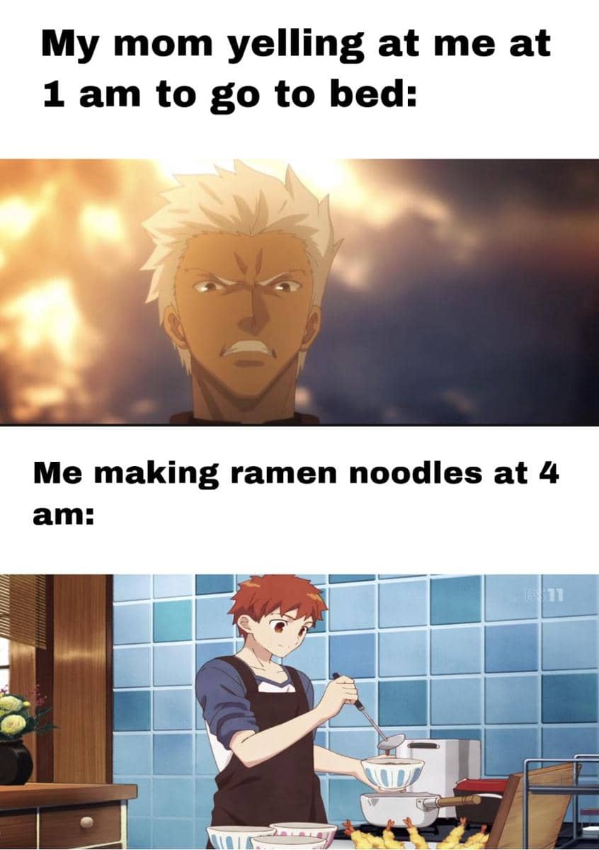 meme anime tentang bangun cepat