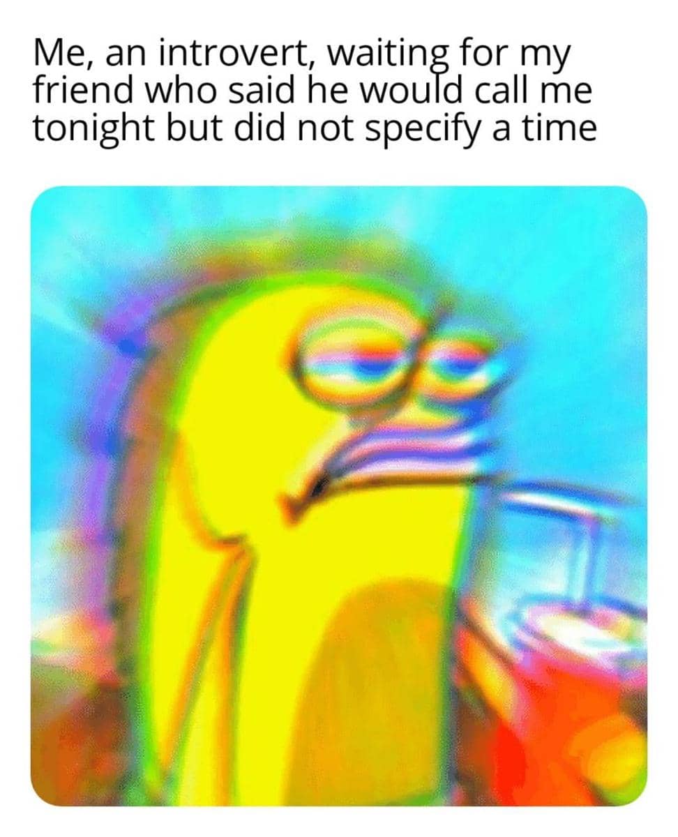 meme SpongeBob tentang panggilan telepon