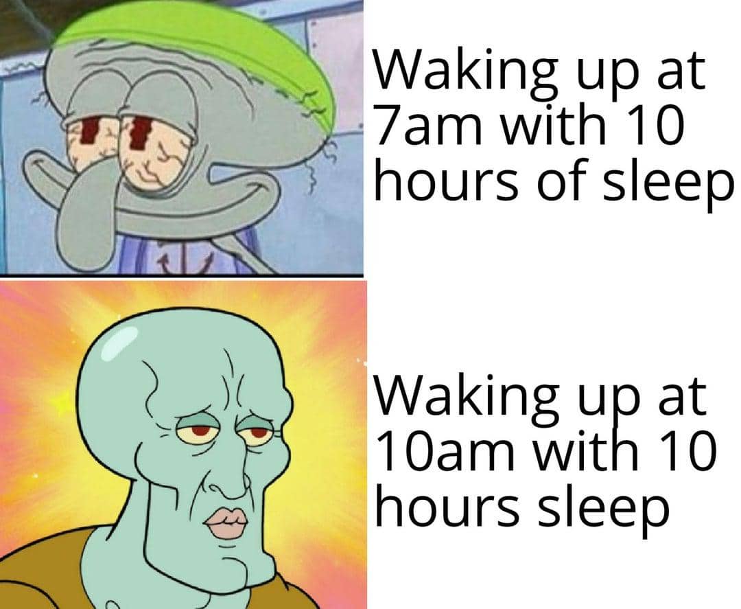 meme kartun tentang bangun cepat