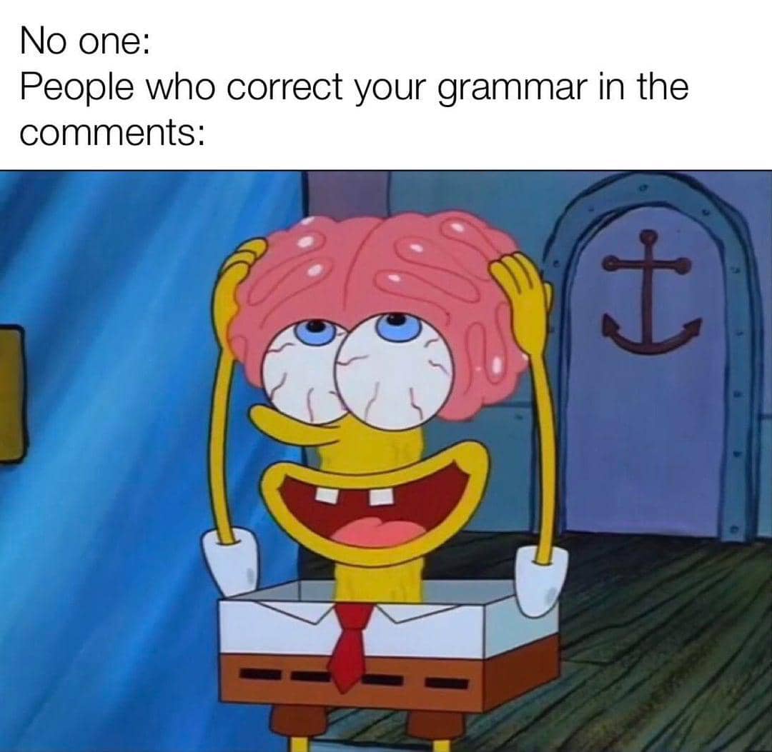 meme SpongeBob tentang belajar bahasa Inggris