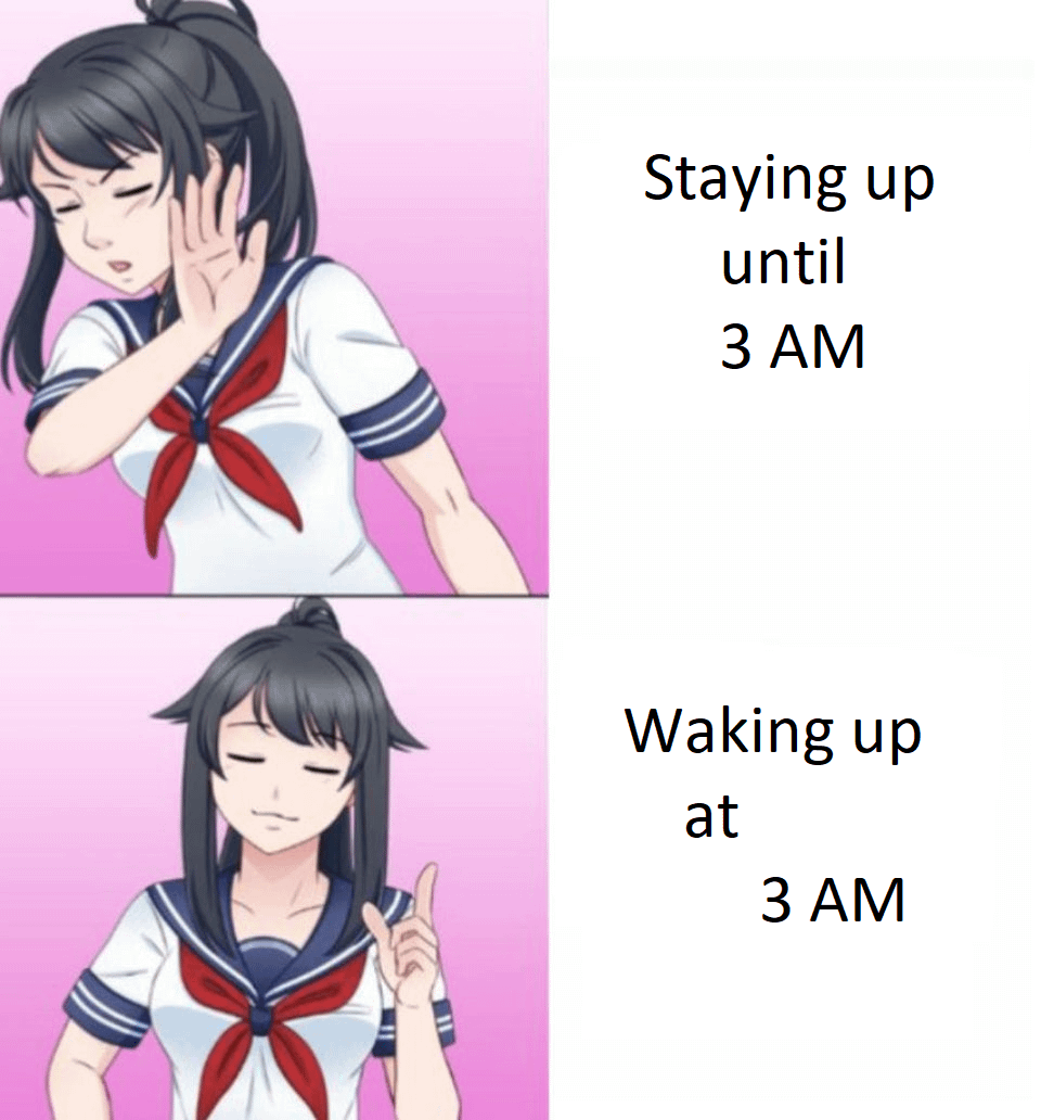 meme anime tentang bangun cepat