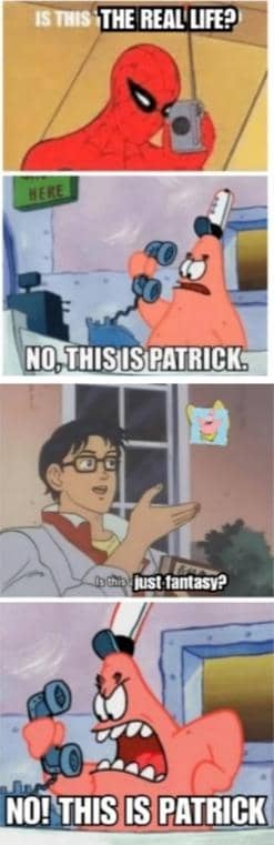 meme SpongeBob tentang panggilan telepon