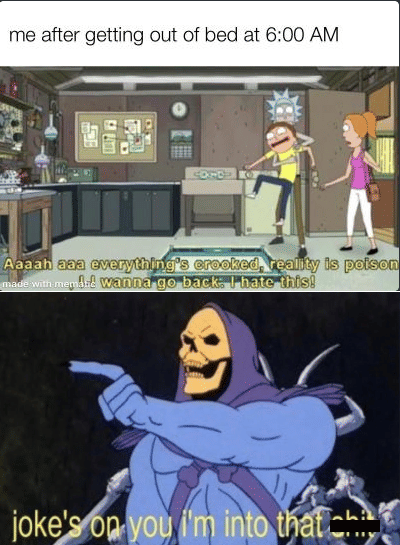 meme kartun tentang bangun cepat