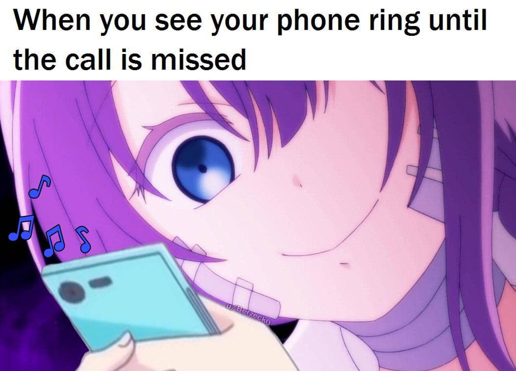 meme anime tentang panggilan telepon