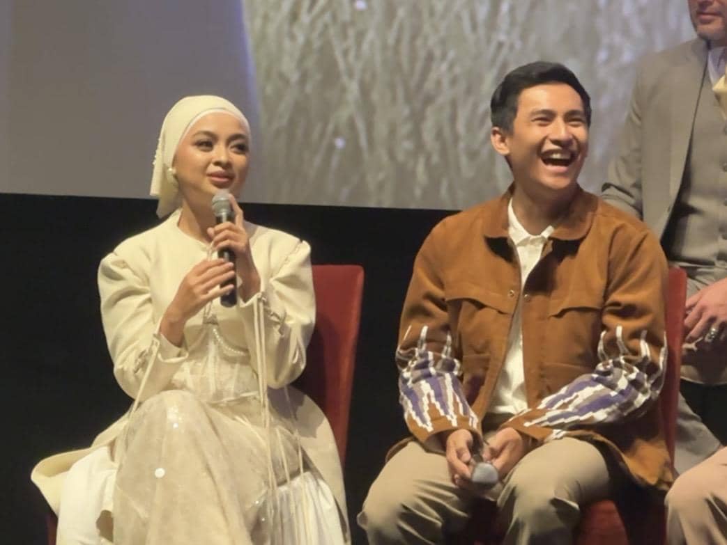 Neneng Wulandari dan Ardit Erwandha dalam konferensi pers Kupilih Jalur Langit pada Rabu (15/4/2026) 