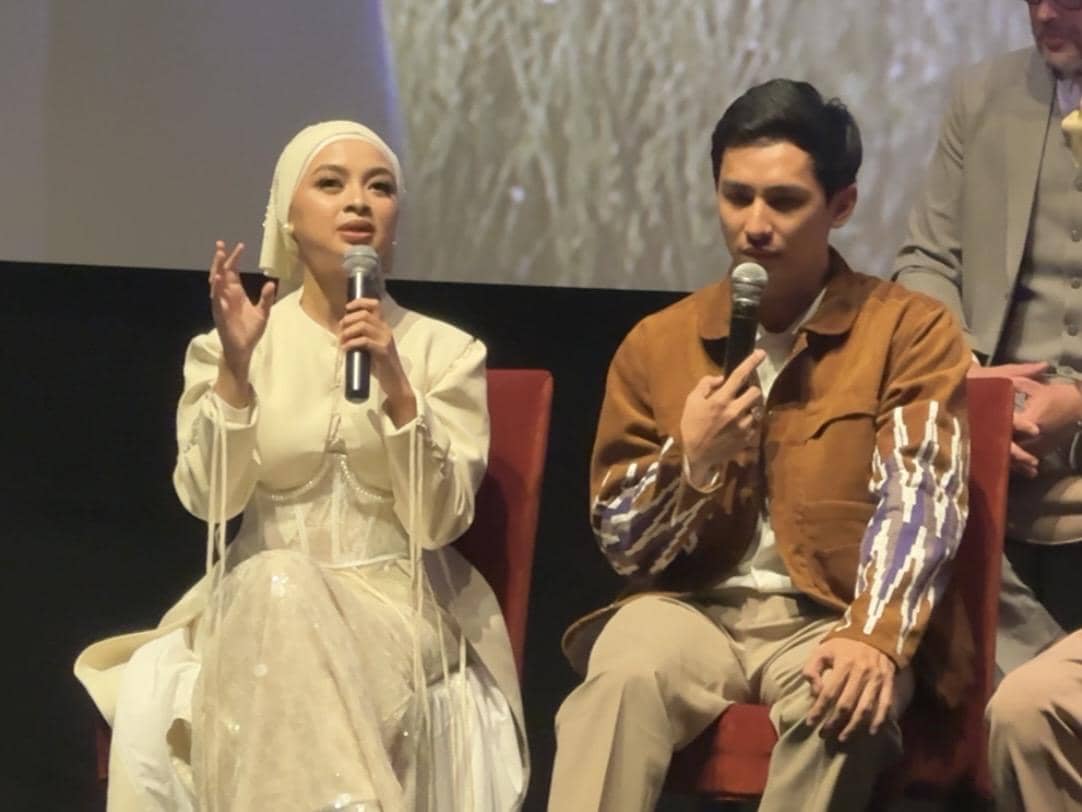 Neneng Wulandari dan Ardit Erwandha dalam konferensi pers Kupilih Jalur Langit pada Rabu (15/4/2026) 