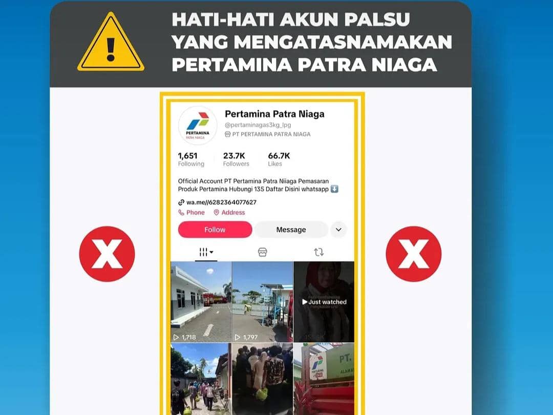 CEK FAKTA: Akun TikTok Palsu Mengatasnamakan Pertamina Patra Niaga