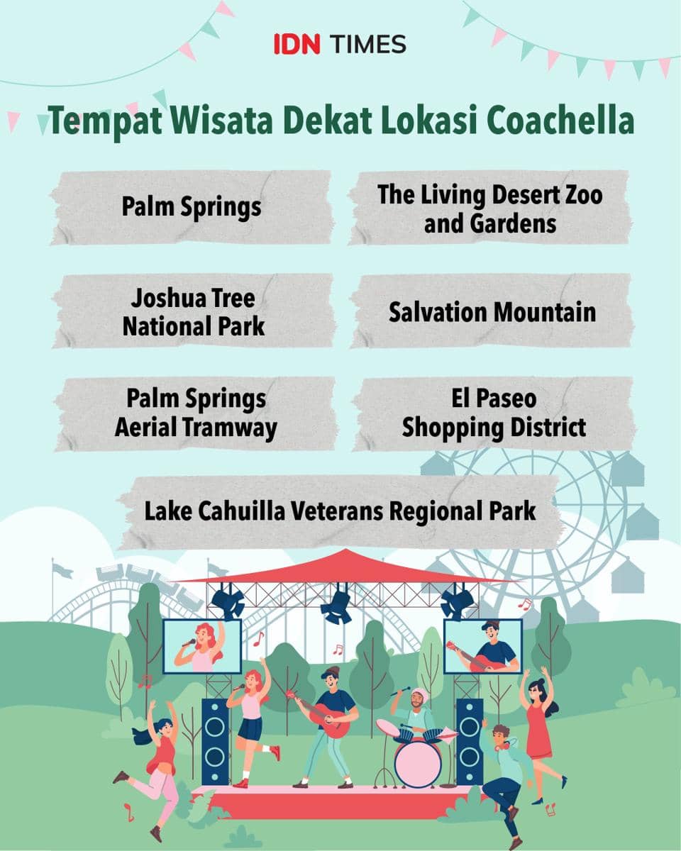 Infografik tempat wisata dekat lokasi Coachella