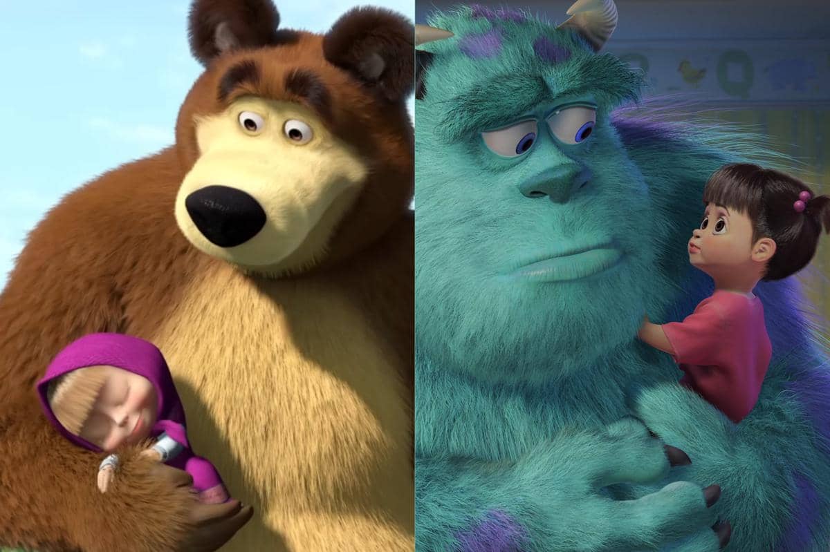 Masha dekat dengan Bear si beruang cokelat sementara Boo akrab dengan Sullivan si monster menyeramkan berhati lembut