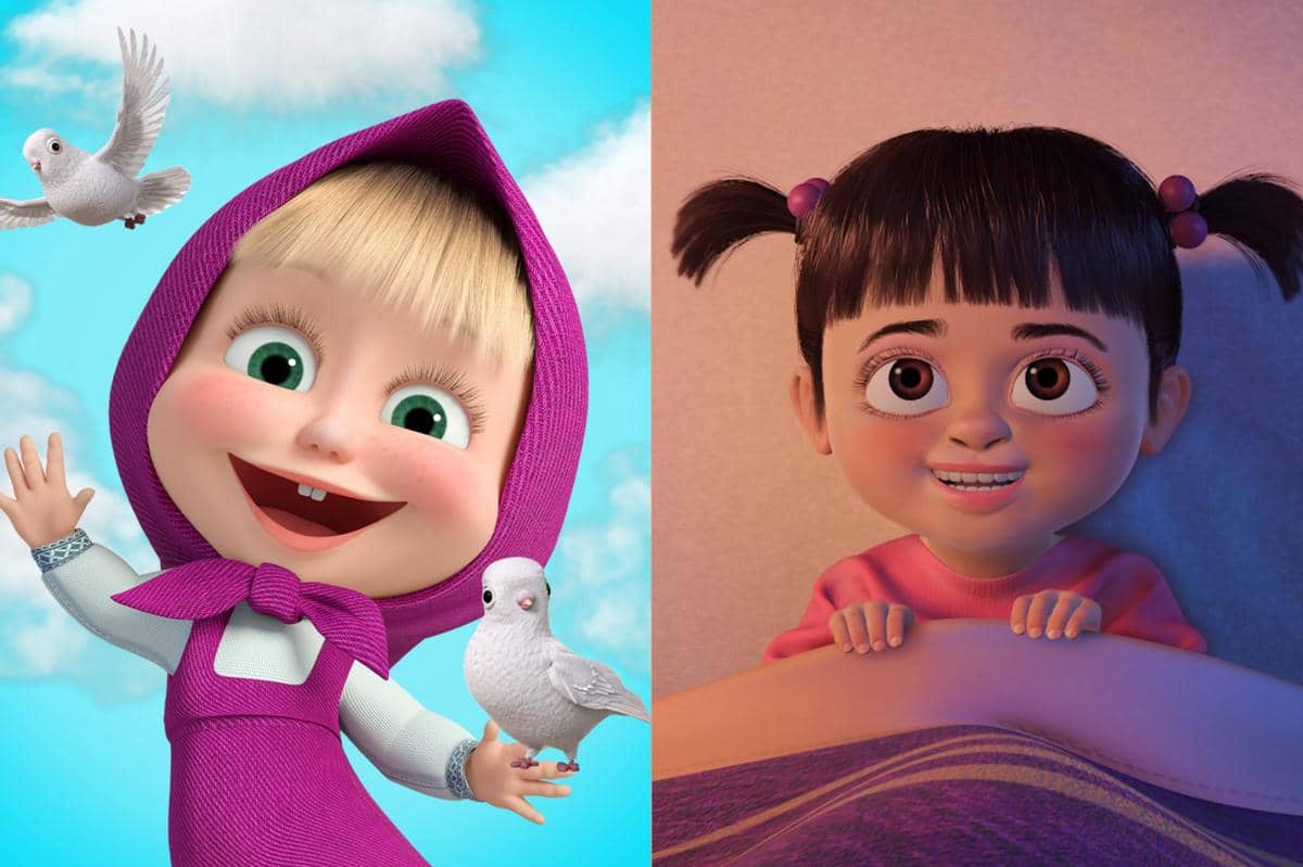 5 Persamaan Masha di Masha and The Bear dan Boo dari Monsters, Inc.