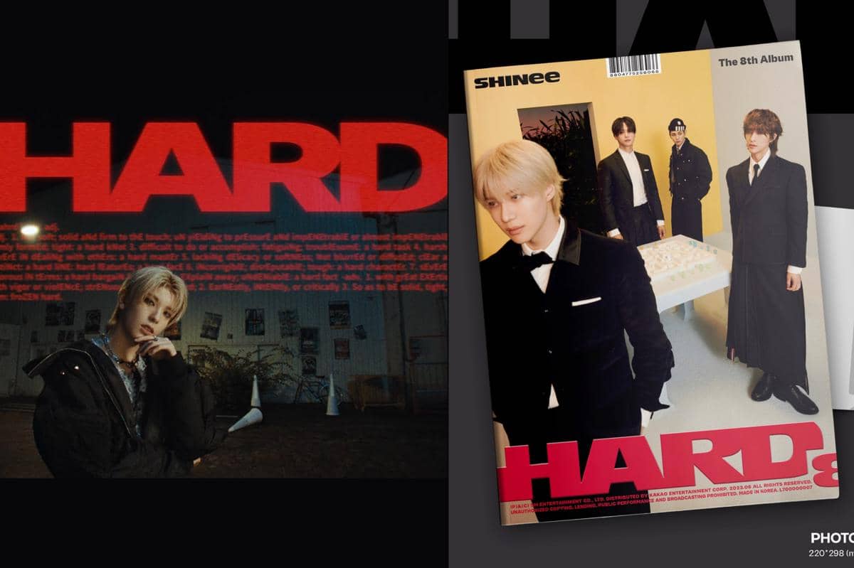 potret judul lagu dan desain font warna merah NEXZ untuk track video "HARD" yang sempat dicap plagiat "HARD" milik SHINee oleh sebagian orang, padahal aslinya cuma kemiripan sepele saja