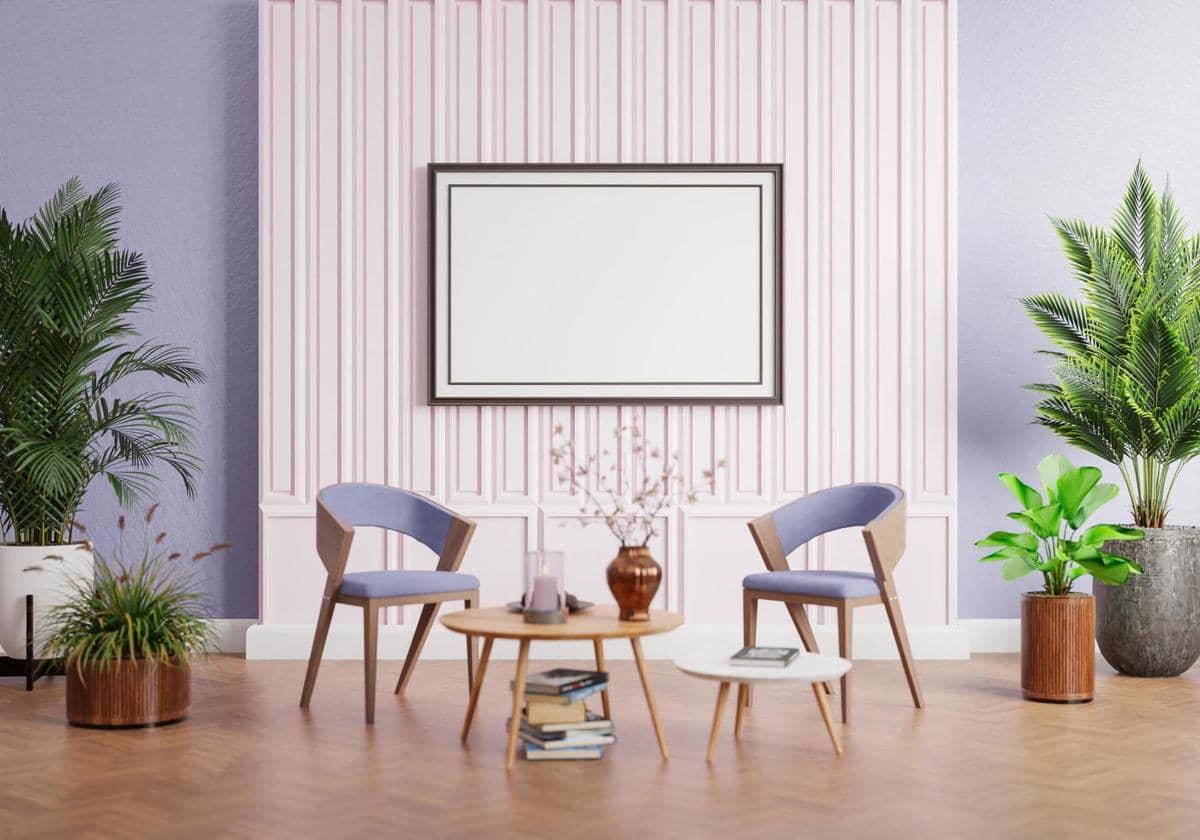 ilustrasi ruangan dengan elemen accent wall