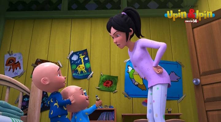 cuplikan Upin & Ipin episode "Tumbuh Rambut" 